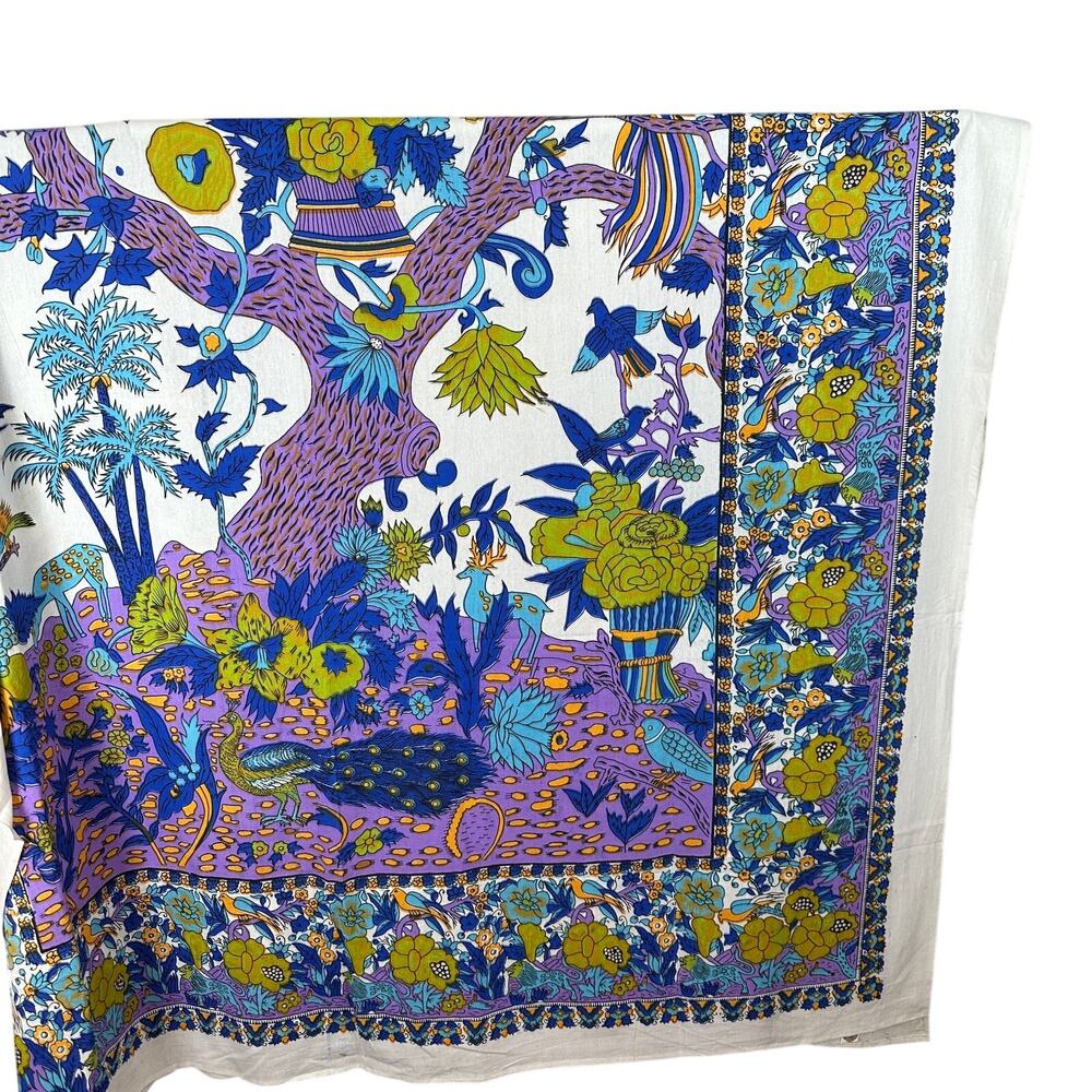 India Arts Peacock Tree of Life Cotton Bedspread Tapestry Boho Wall Hanging